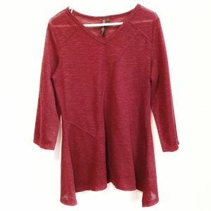 Allie & Rob | Burgundy Long Tunic Sweater | Large